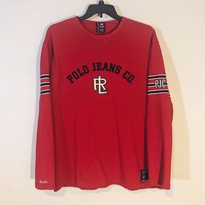 Long-Sleeve Red Polo Jeans Co Shirt